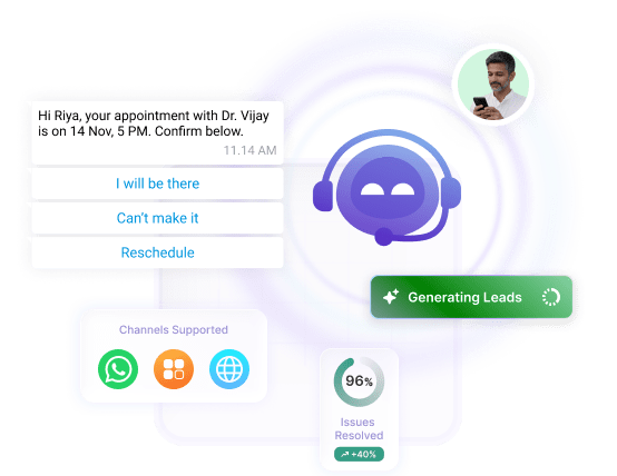 ConvoZen WhatsApp AI agent dashboard showing conversation management and performance metrics